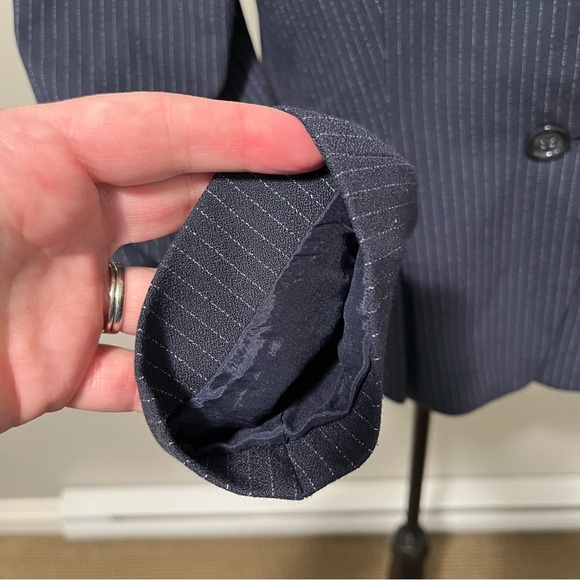 HUGO Hugo Boss Regular Fit Single Breasted Midnight Blue Pinstripe Blazer - Picture 5 of 14